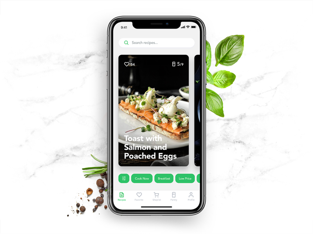 An example of a great cooking app design