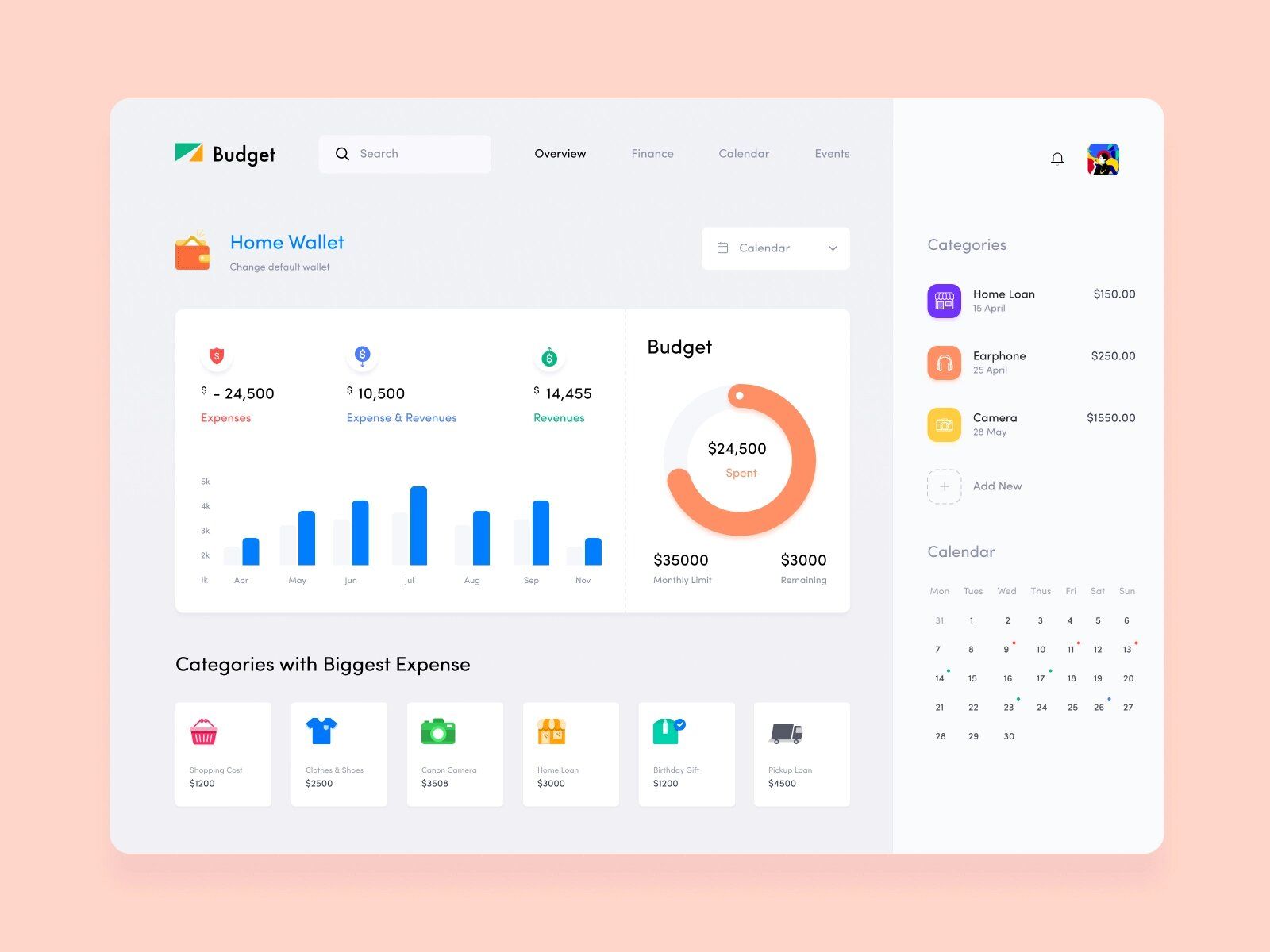 A custom software has a lot of options to enable money turnover tracking since accounting software need this feature for tax management (*image by [Masudur Rahman 🇧🇩](https://dribbble.com/uigeek){ rel="nofollow" target="_blank" .default-md}*)