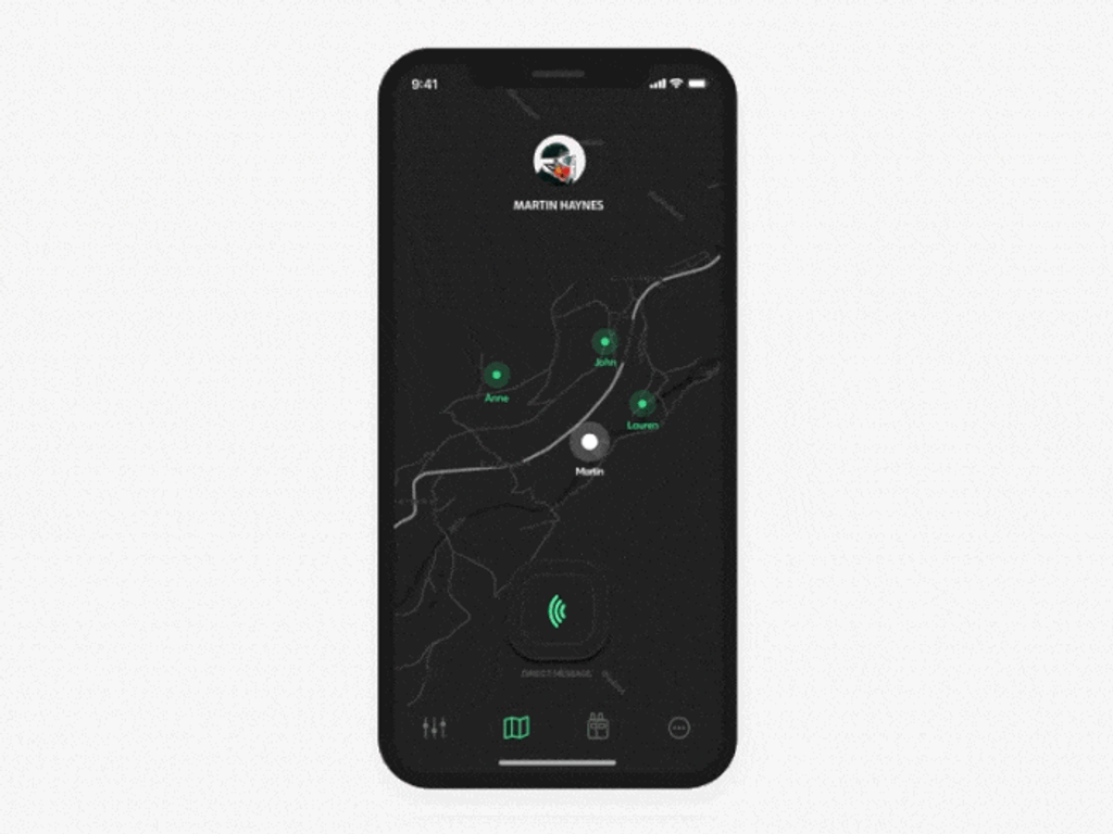 Push-to-talk feature turns each employee device into walkie-talkies (*image by [Darko Mihajlovic](https://dribbble.com/darkomihajlovic){ rel="nofollow" .default-md}*)