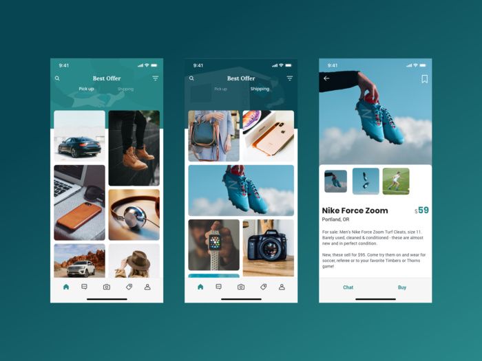 A great product screen in a local marketplace application (*image by [Lex Valishvili](https://dribbble.com/lexvalishvili){ rel="nofollow" .default-md}*)