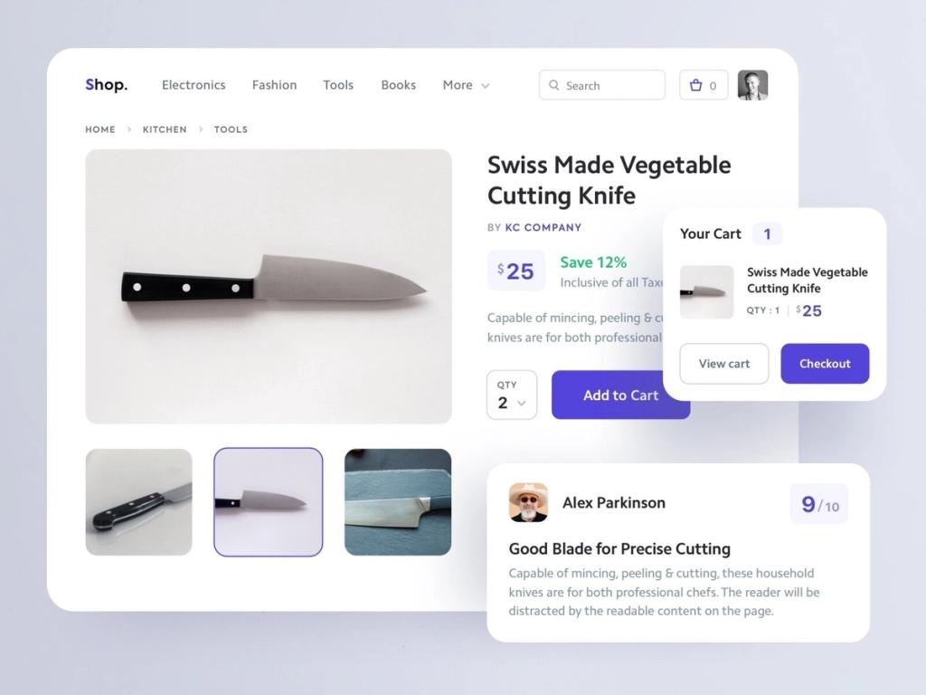 A great Product Screen to have as an example to create a marketplace for goods