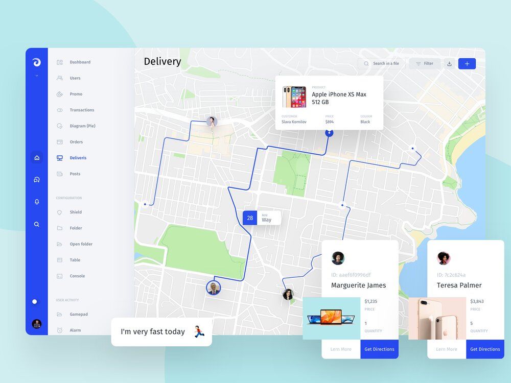 To build an on-demand delivery app, don’t forget to provide your couriers with a well-developed navigator