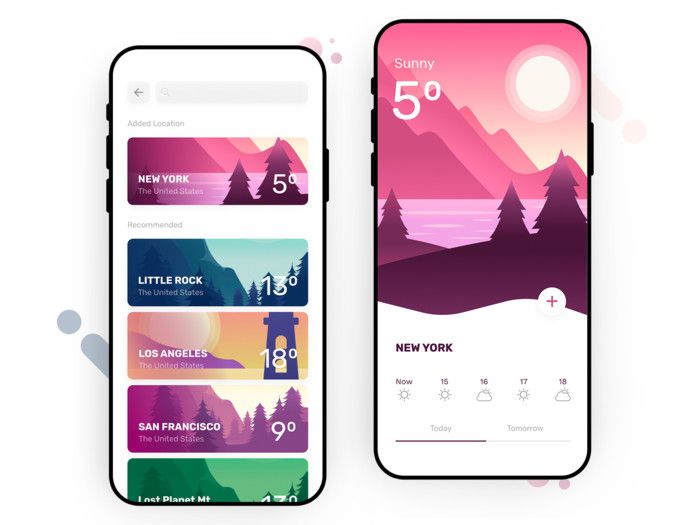 A great UI is one of the most important things for your Weather Screen (*image by [Dasha Malvo](https://dribbble.com/DashaMalvo){ rel="nofollow" .default-md}*)