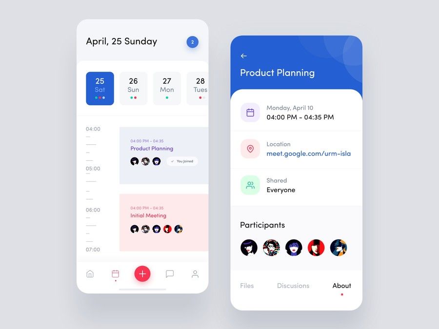 Meeting Management functionality for an intranet social network(*image by [Masudur Rahman ](https://dribbble.com/uigeek){ rel="nofollow" .default-md}*)