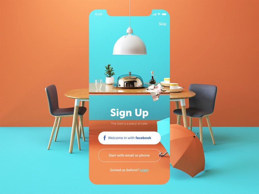 Ensure smooth Sign Up in your intranet as a social network for communication within the company (*image by [tubik](https://dribbble.com/Tubik){ rel="nofollow" .default-md}*)