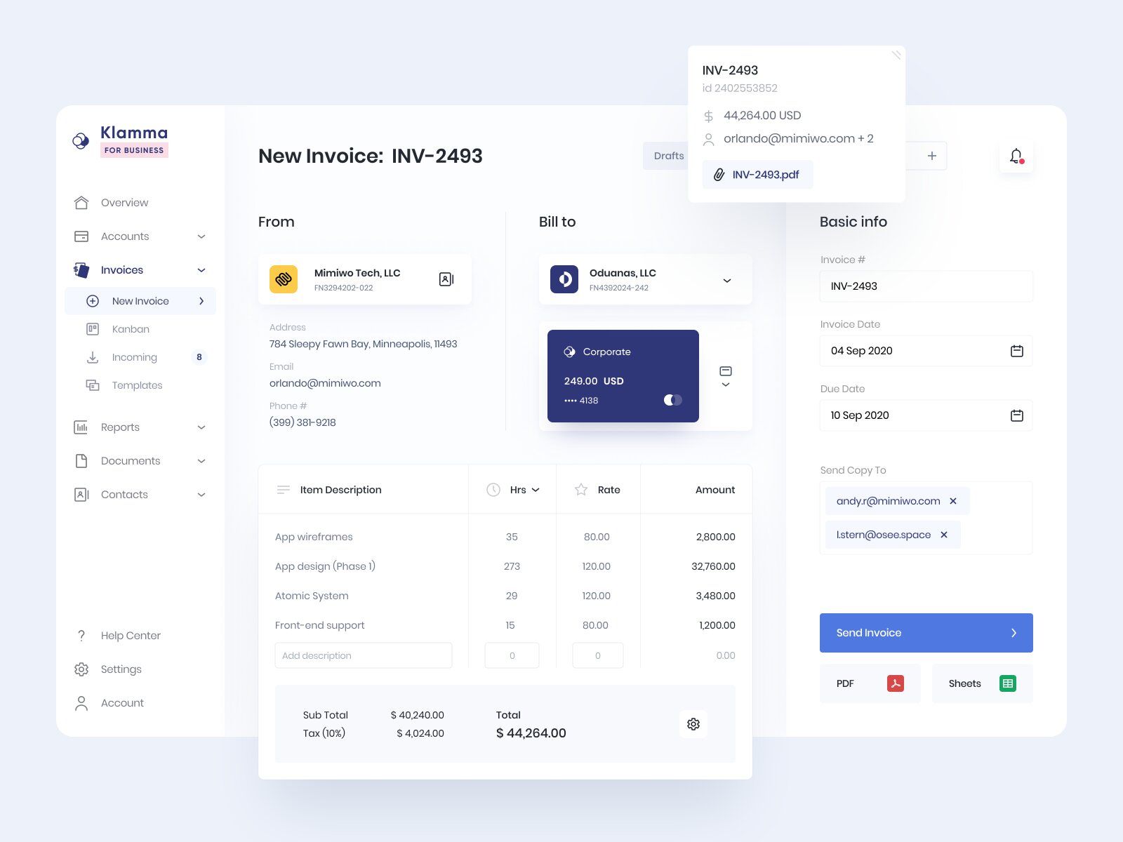 Financial Management feature to add during ERP system development (*image by [Alexander Plyuto 🎲](https://dribbble.com/alexplyuto){ rel="nofollow" target="_blank" .default-md}*)