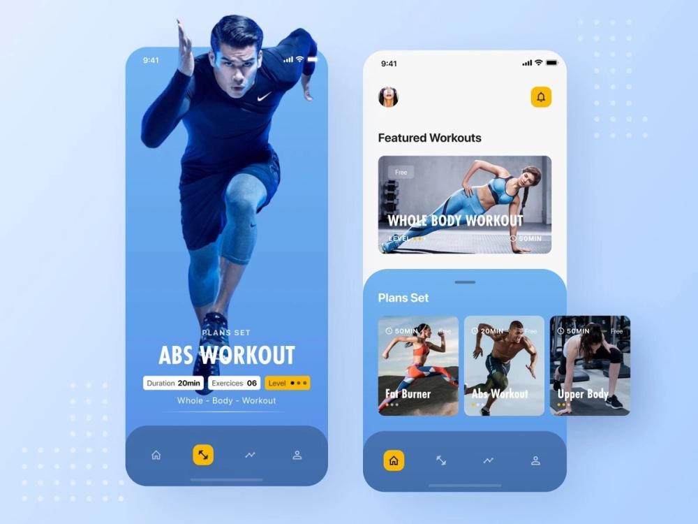 Fitness app development is a huge trend these days (*image by [© Zaini Achmad](https://dribbble.com/zainjin){ rel="nofollow" .default-md}*)