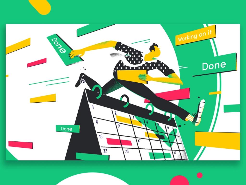 Sprint planning is a first event in Scrum project management (*image by [Pierre Kleinhouse](https://dribbble.com/kleinhouse){ rel="nofollow" target="_blank" .default-md}*)