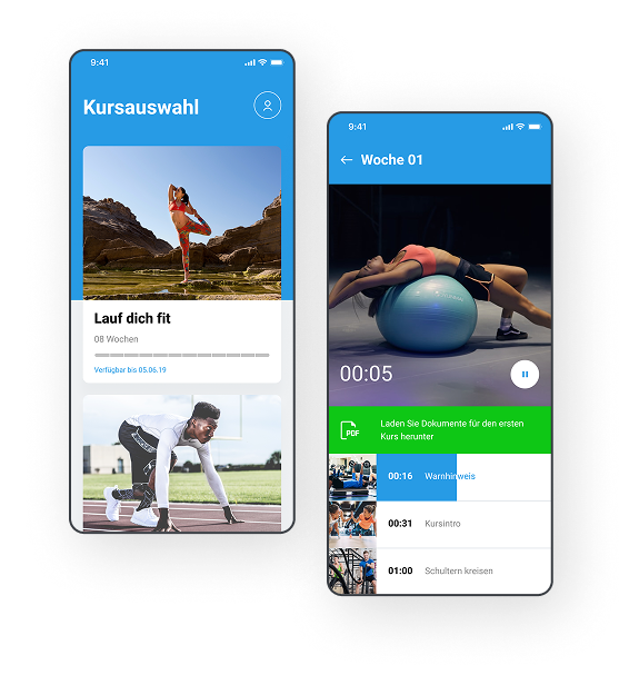 Screenshots der Fitness-App