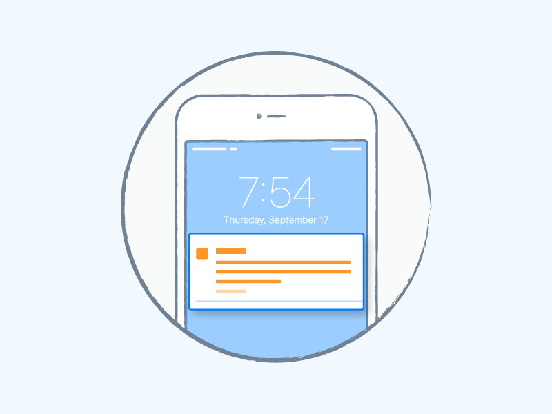 Push notifications are great for retargeting (*image by [sarafrbrito](https://dribbble.com/sarafrbrito){ rel="nofollow" .default-md}*)