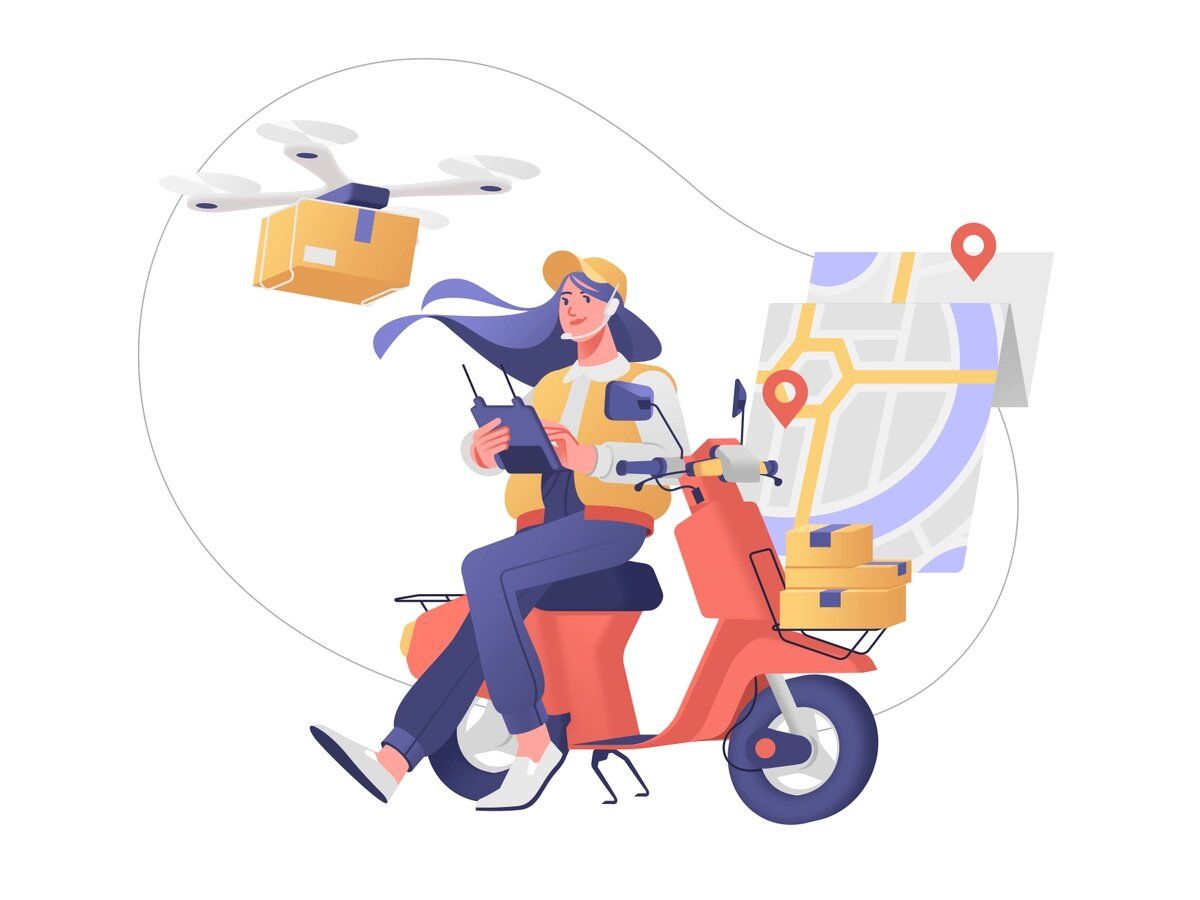 Logistics IoT applications are great in terms of predictive analytics, route optimization and transportation monitoring (*image by [Shakuro Graphics](https://dribbble.com/ShakuroGraphics){ rel="nofollow" target="_blank" .default-md}*)