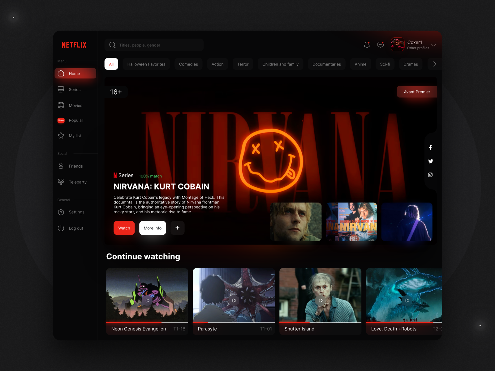 A streaming website like Netflix that offers movies and series (*image by [Aich Design](https://dribbble.com/aichdesign){ rel="nofollow" target="_blank" .default-md}*)