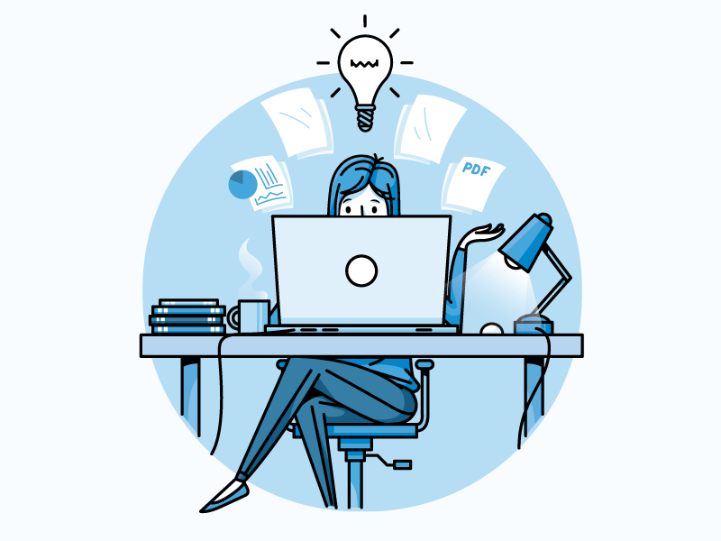 During the Discovery Phase we examine the project from A to Z (*image by [Nick Slater](https://dribbble.com/slaterdesign){ rel="nofollow" .default-md}*)