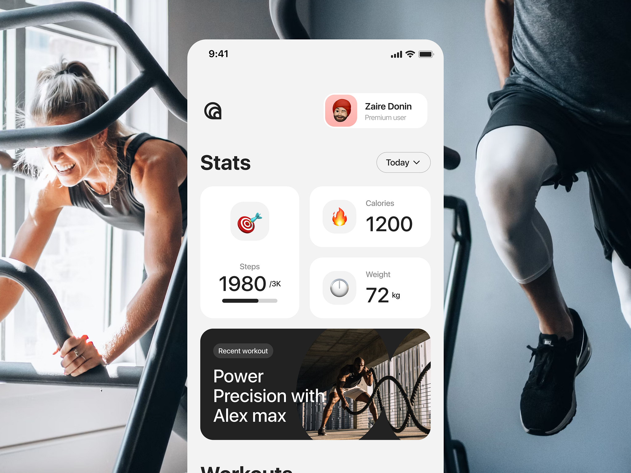 An example of personal activity tracker app