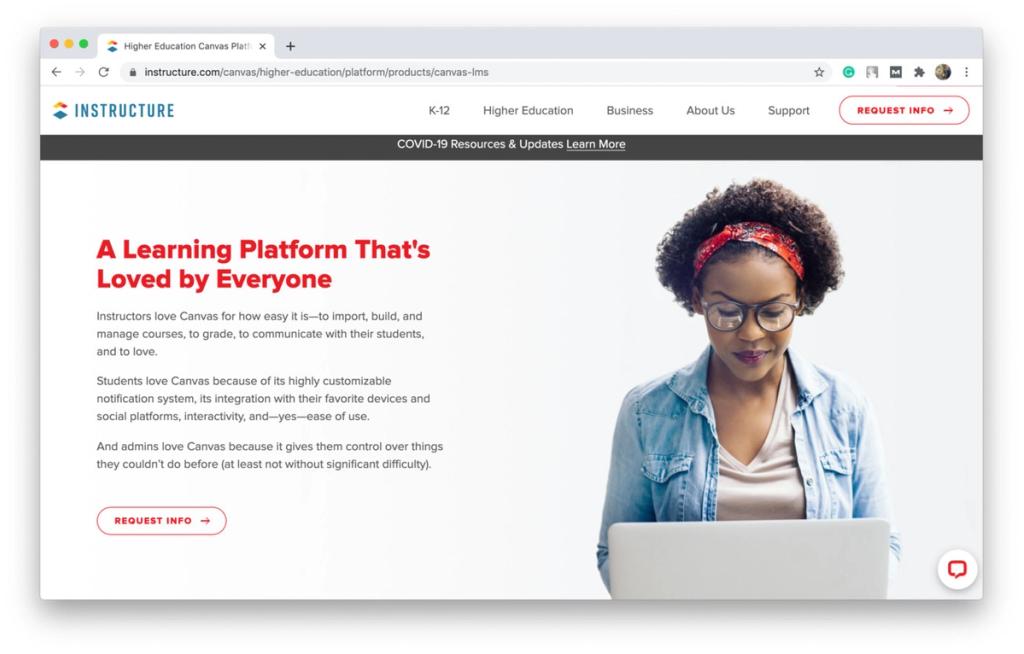 Canvas LMS allows you to build online courses 