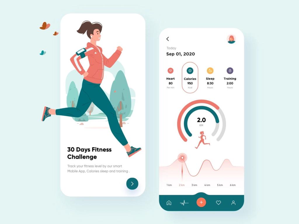 Fitness challenge (*image by [Ghulam Rasool 🚀](https://dribbble.com/ghulaam-rasool){ rel="nofollow" .default-md}*)