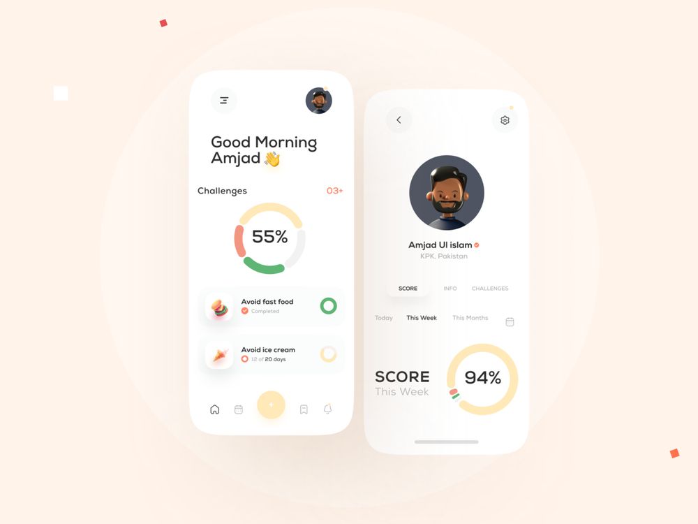 A mental health app for self-improvement can have therapy for mental health disorders prevention (*image by [Amjad ✌️](https://dribbble.com/uiamjad){ rel="nofollow" target="_blank" .default-md}*)