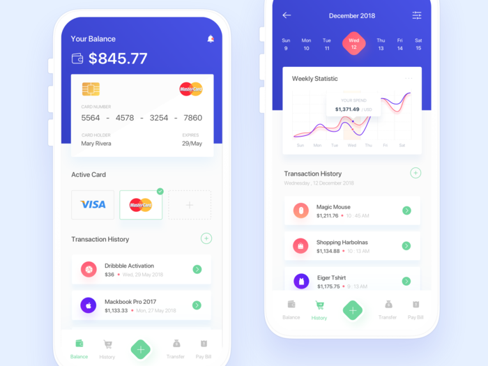 Payment gateways are must-have parts of many mobile apps (*image by [Umar Aji Pratama](https://dribbble.com/umarajipratama){ rel="nofollow" .default-md}*)