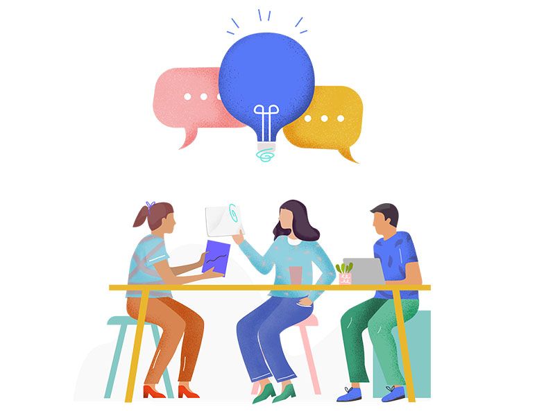 Don't underestimate the importance of the brainstorming session (*image by [Monika Pola](https://dribbble.com/monika-pola){ rel="nofollow" .default-md}*)