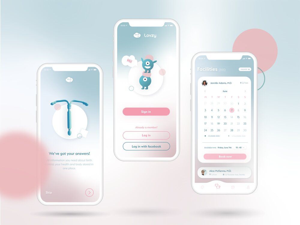 A healthcare app development for women health can include adding birth control tracking (*image by [Zuzanna Cwiakala](https://dribbble.com/zuzanna_cwiakala){ rel="nofollow" target="_blank" .default-md}*)