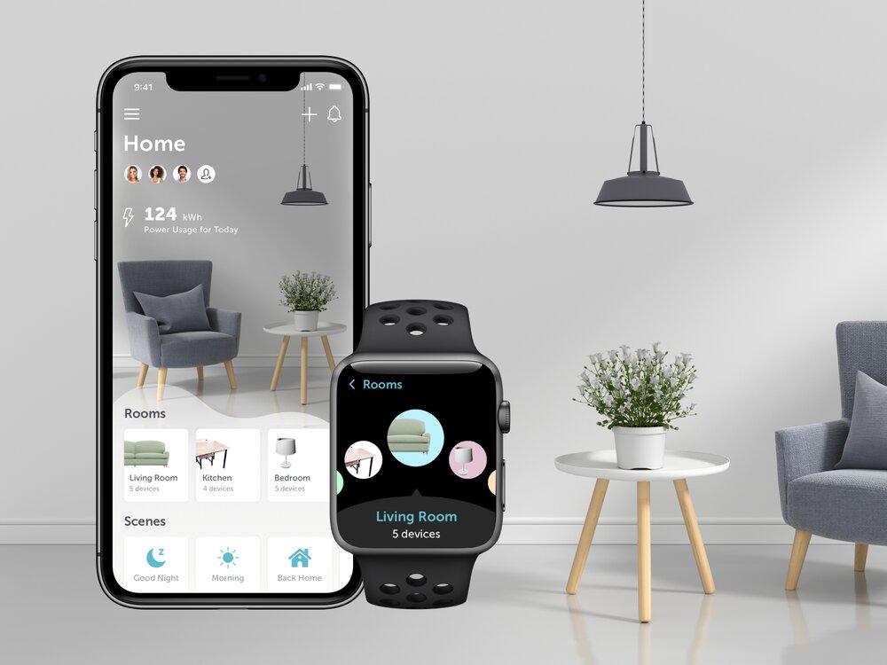 Example of an IoT app for a smart home with connected devices that use BLE protocol