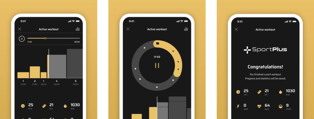 Illustration of the SportPlus app