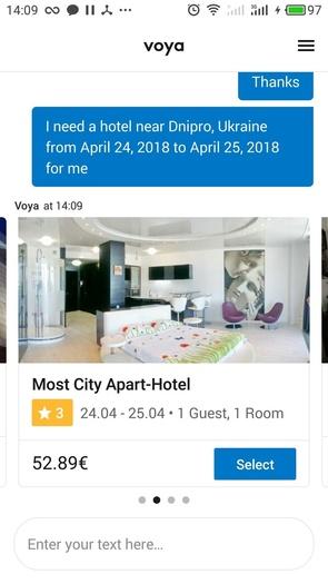 Screenshot from the Voya app