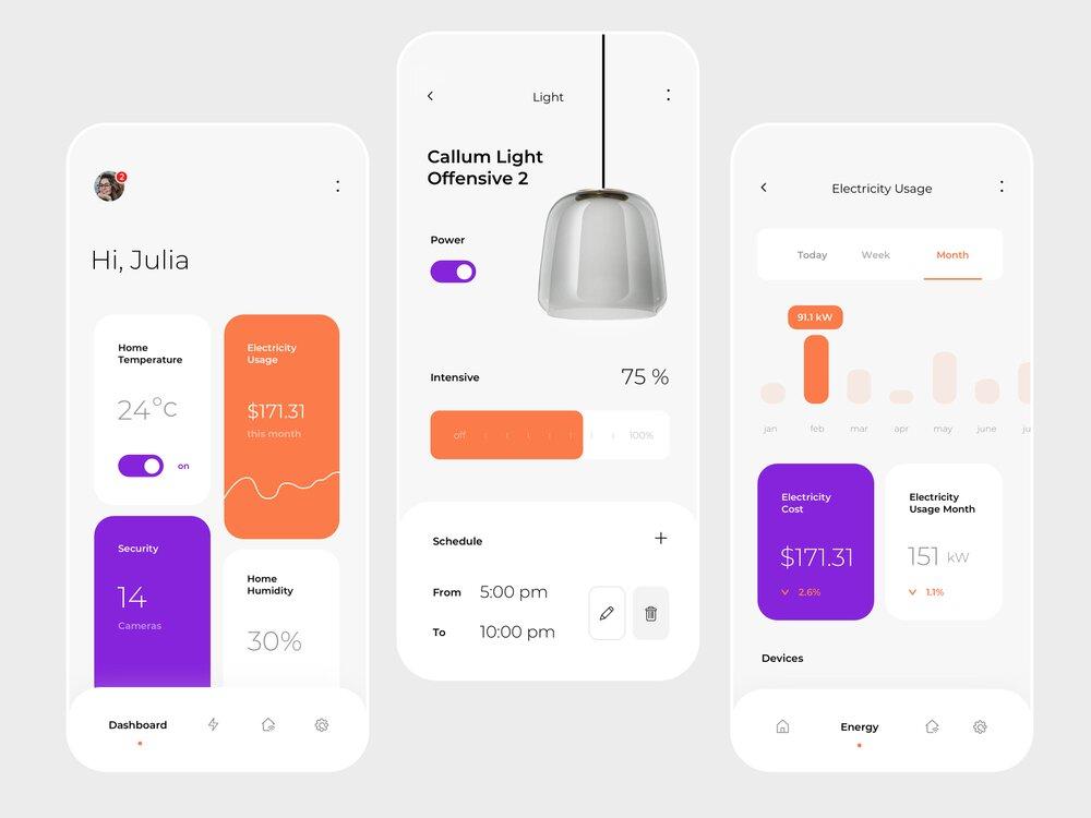 Example of an app for smart IoT devices