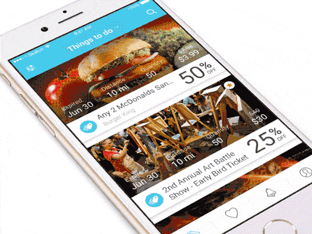A special offer in a restaurant mobile app