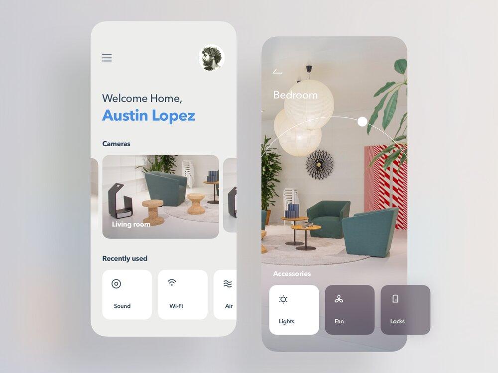 Example of Internet of Things mobile apps for smart homes 