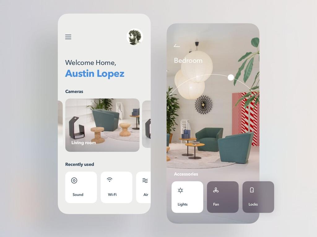 Example of Internet of Things mobile apps for smart homes 