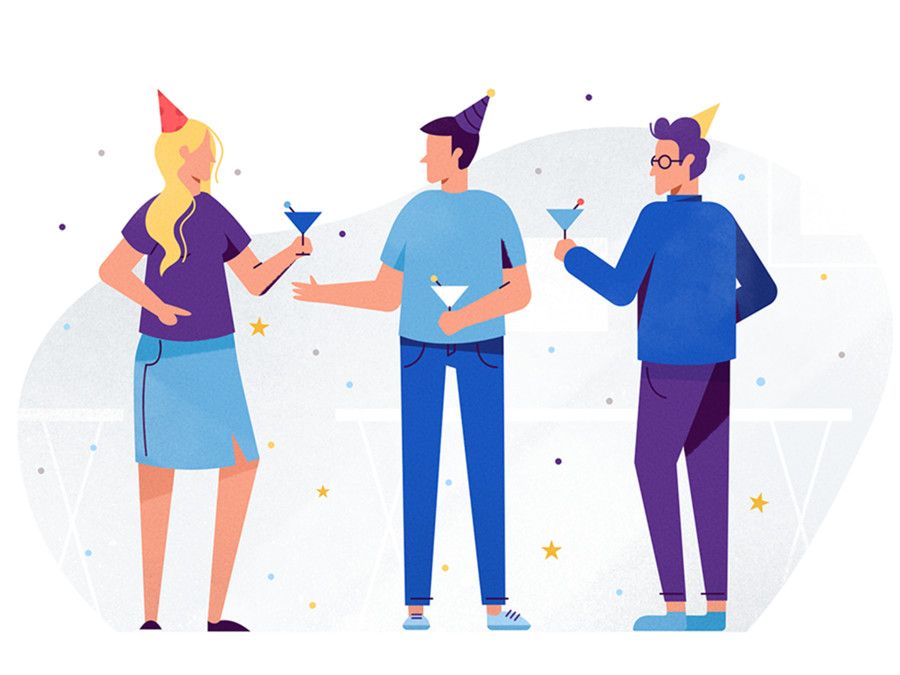 You can use the platform to build digital friendly social network for each employee to communicate within the company (*image by [Mila Spasova](https://dribbble.com/mspasova){ rel="nofollow" .default-md}*)