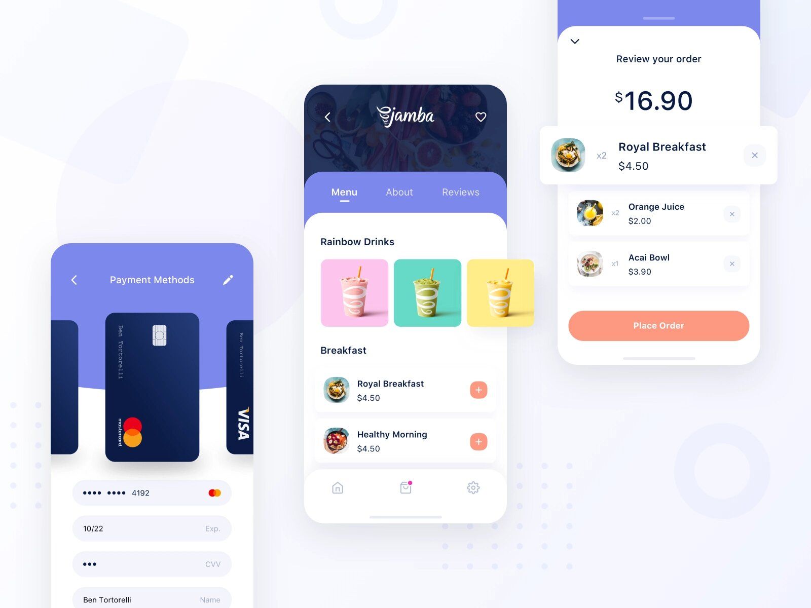 If you decide to create a food delivery app with online payment options, make sure to add secure payment gateway (*image by [Ben Tortorelli](https://dribbble.com/iamben){ rel="nofollow" target="_blank" .default-md}*)