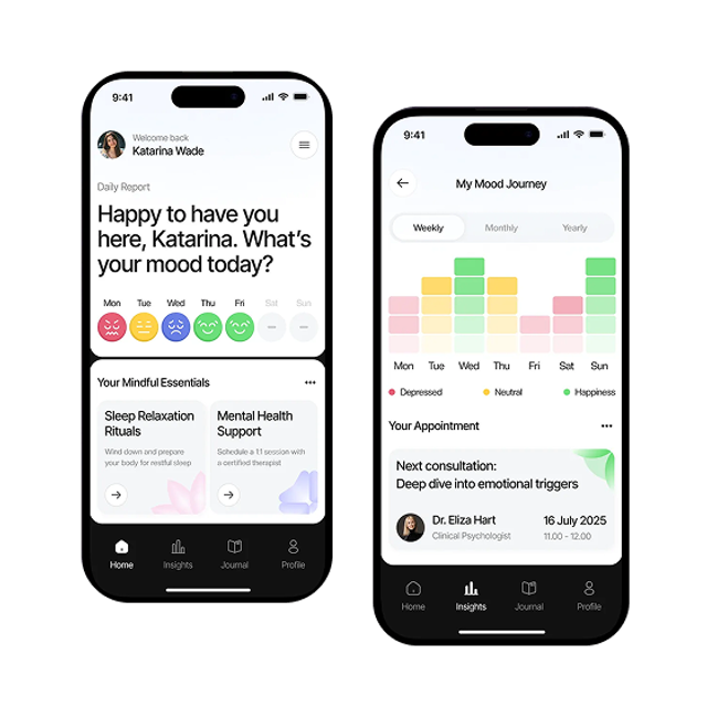 Example of the crisis support app