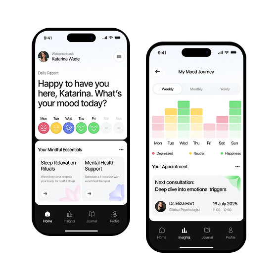 Example of the crisis support app