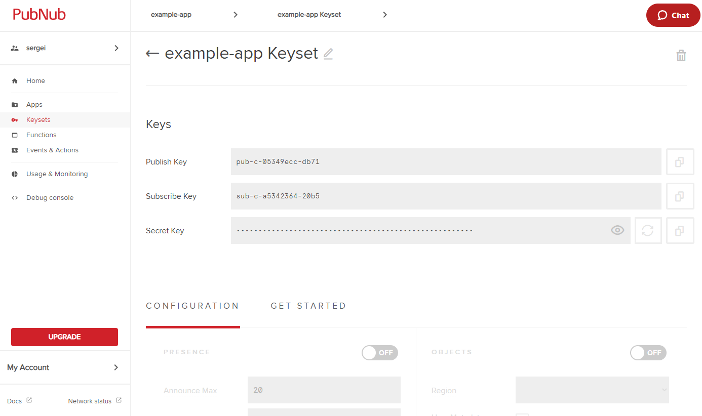 Learn about the importance of application keysets for subscribing to or sending messages in channels. Discover how to use keysets effectively and ensure seamless communication within your application.