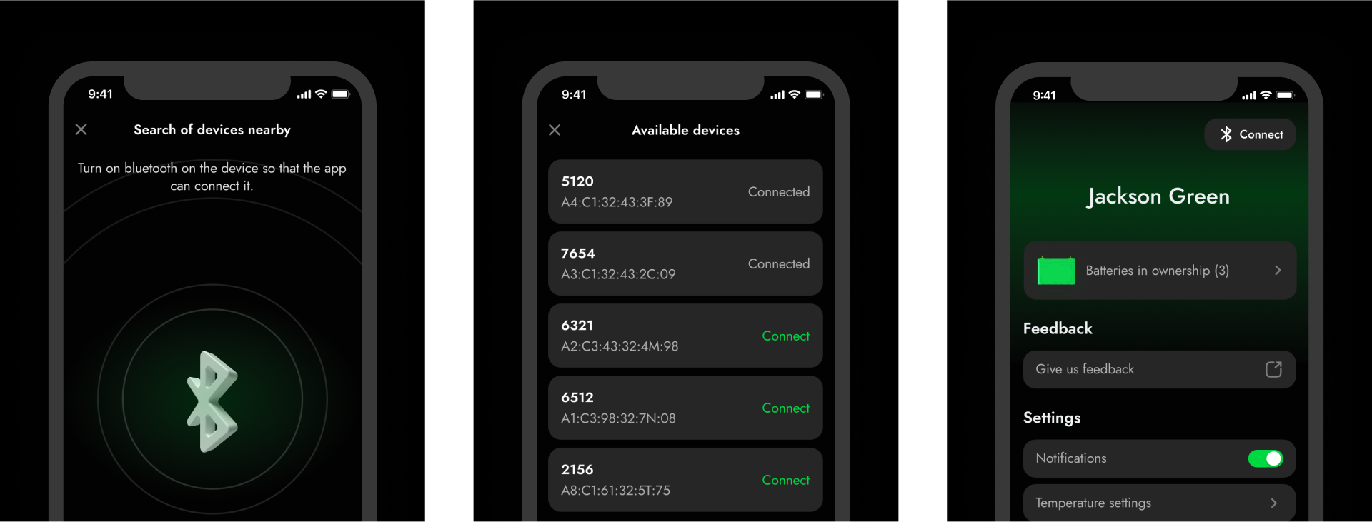 Screenshots of the Norsk Guardian app