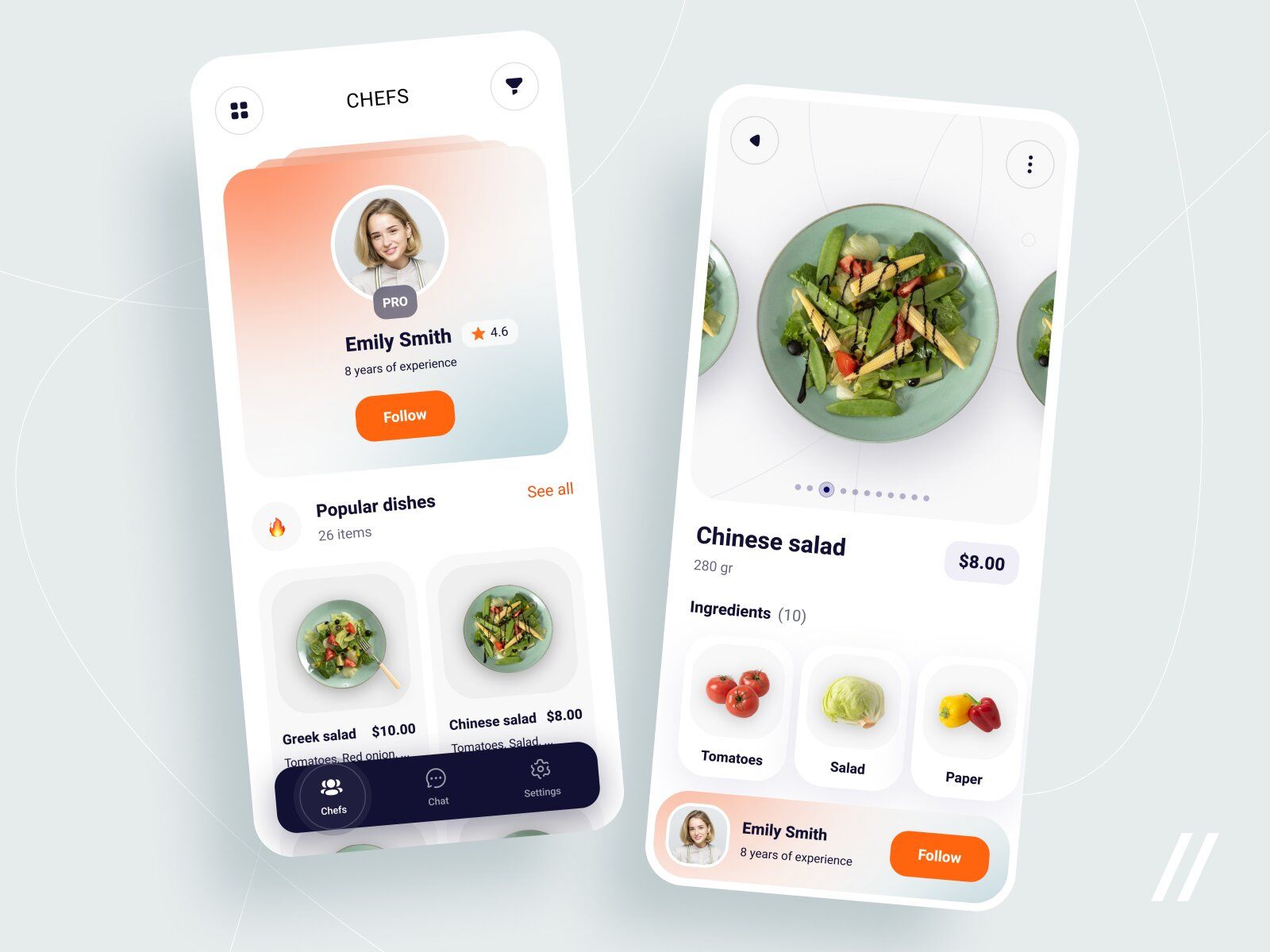Food delivery apps like UberEats should also have a screen where customers could read a detailed information about each food option (*image by [Purrweb UI](https://dribbble.com/purrwebui){ rel="nofollow" target="_blank" .default-md}*)