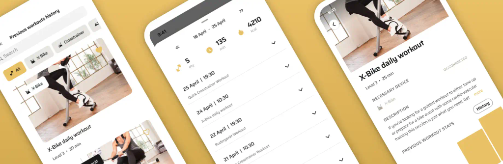 Screenshots of the SportPlus app interface