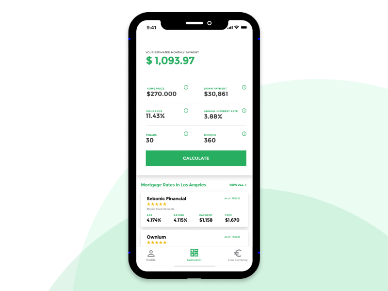 By purchasing the premium account users can get access to the mortgage calculator (*image by [Angel Davchev](https://dribbble.com/Gelsot){ rel="nofollow" .default-md}*)