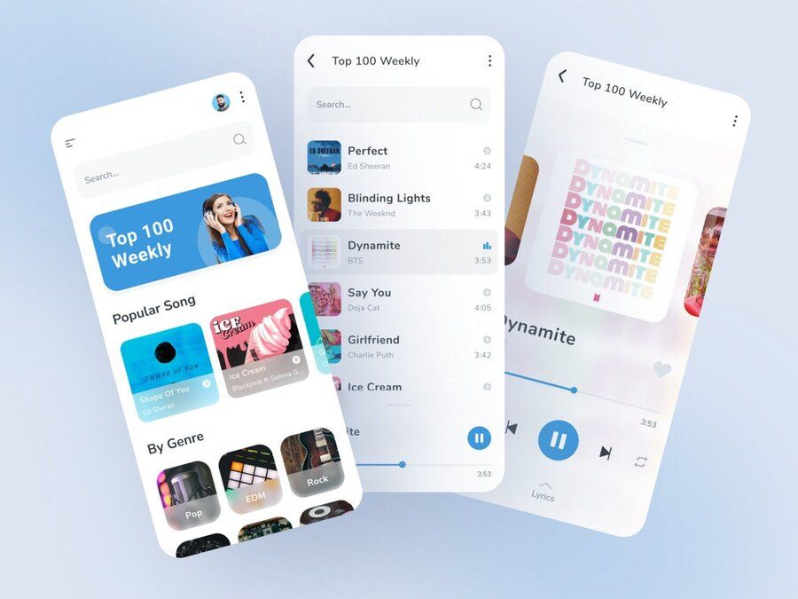 To make a music streaming app, think about the license (*image by [Aryo Pamungkas](https://dribbble.com/musicalryo){ rel="nofollow" target="_blank" .default-md}*)