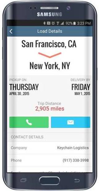 Keychain Logistics app for long-haul trucking