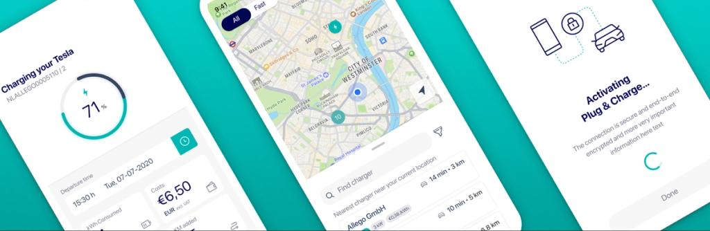 Screenshots of the DeftPower app that were showcased at the Nordic EV Summit