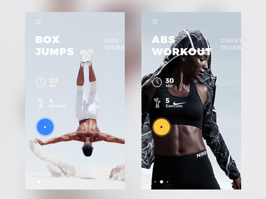 A perfect workout app includes some pre-set training