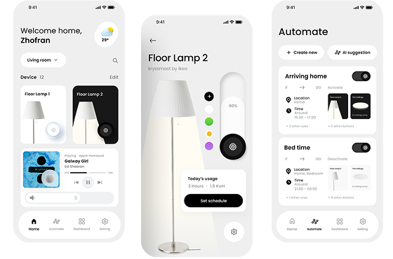 Example of the smart home app with BLE integration