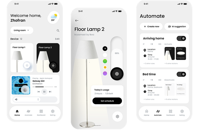 Example of the smart home app with BLE integration