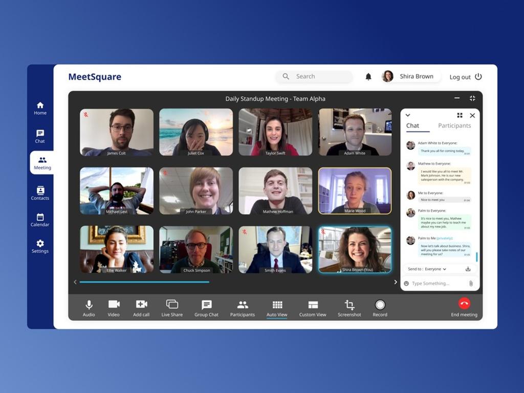 Nowadays video conferencing is one of the top features of software for internal communication within an organization between each employee(*image by [Drishti Jain](https://dribbble.com/drishtijain1){ rel="nofollow" .default-md}*)
