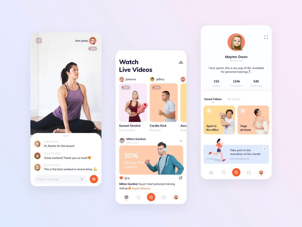 Live Workouts app example