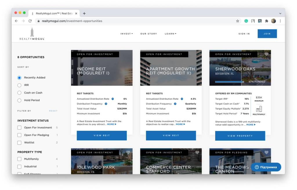 A real estate crowdfunding website might be a great solution to attract funds from one of the most beneficial industries worldwide (*image by [RealtyMogul](https://www.realtymogul.com/){ rel="nofollow" target="_blank" .default-md}*)
