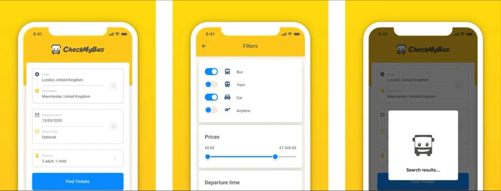 Car insurance app development should have a user-friendly design like the CheckMyBus app